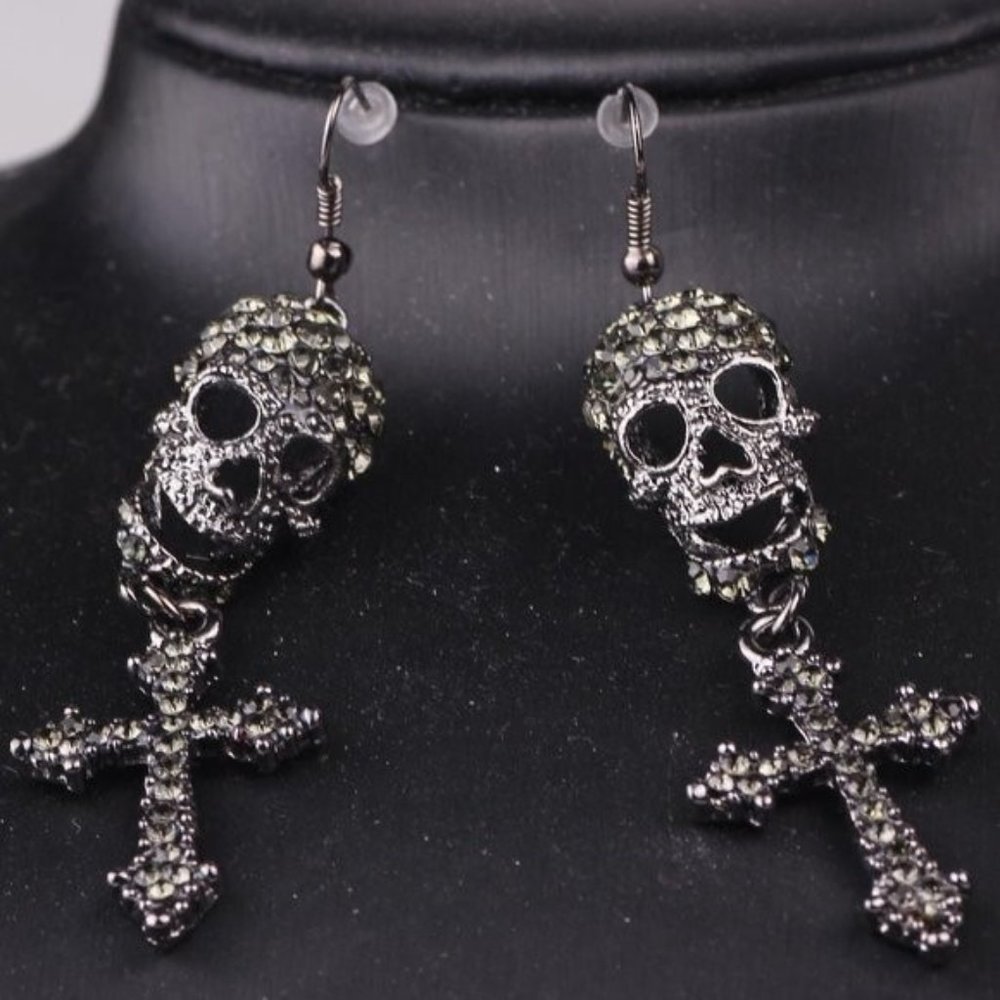 Crystal Skull Earrings - Picture 2 of 5